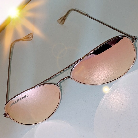 Callie Lives Accessories - Callie Blush Rose Sunnies: Gold Mirror Sunglasses